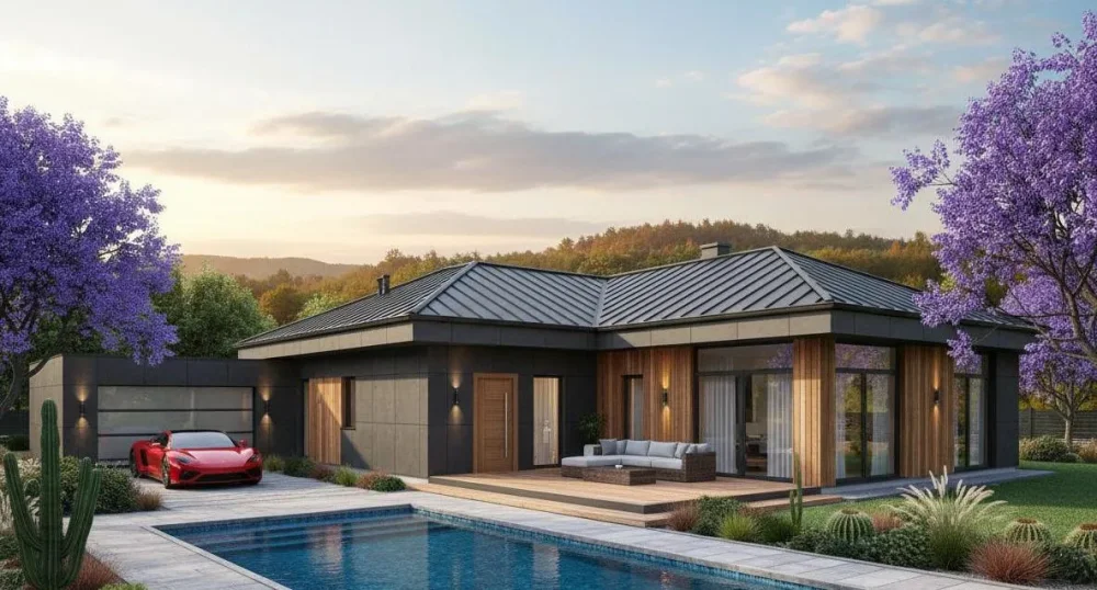 Проект Одноэтажный дом 16 на 19, 191 м2