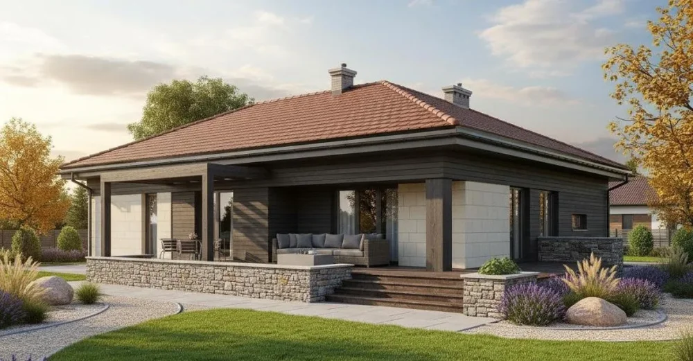 Проект Одноэтажный дом 15 на 18, 136 м2