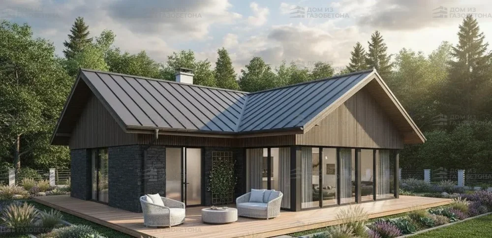 Проект Одноэтажный дом 12 на 19, 148 м2