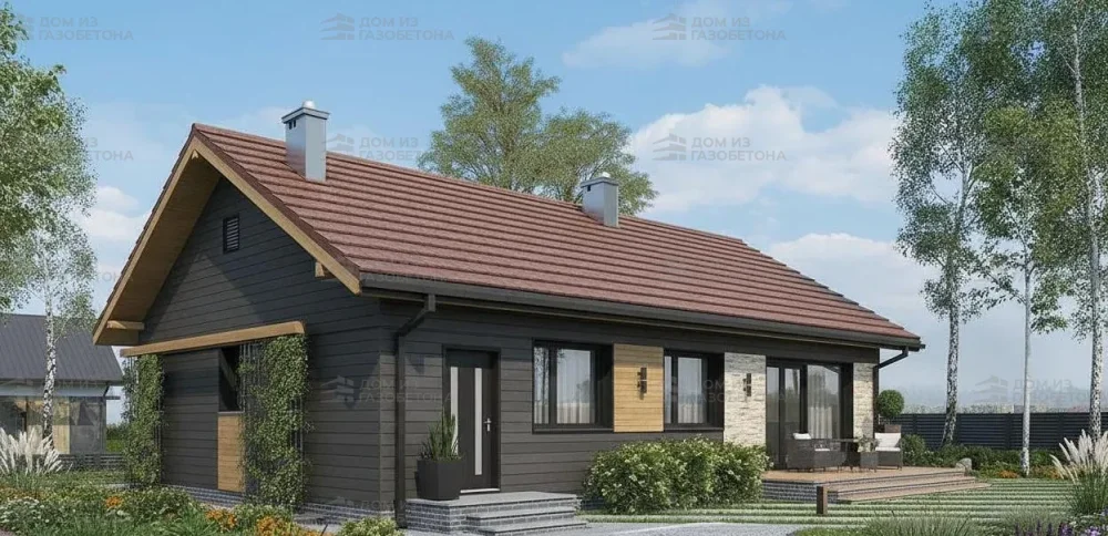 Проект Одноэтажный дом 14 на 9, 101 м2