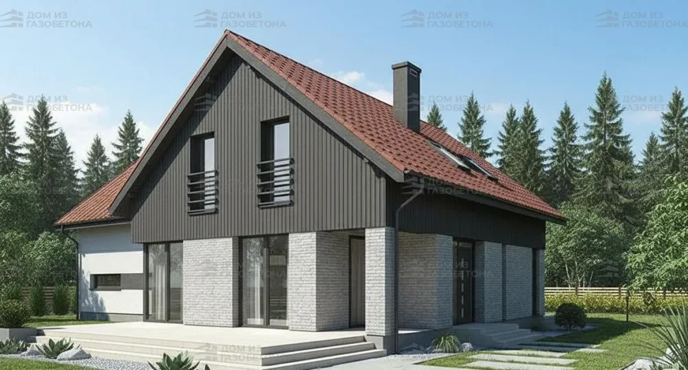 Проект Двухэтажный дом 15 на 12, 176 м2