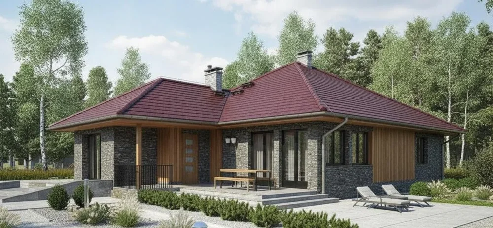 Проект Одноэтажный дом 12 на 18, 153 м2