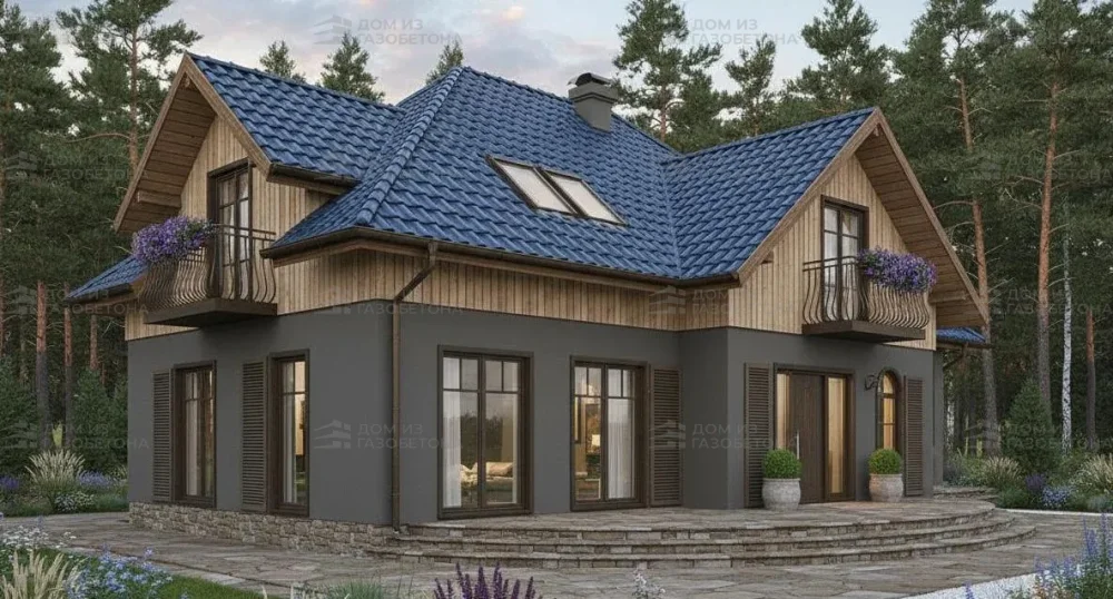 Проект Двухэтажный дом 17 на 15, 233 м2