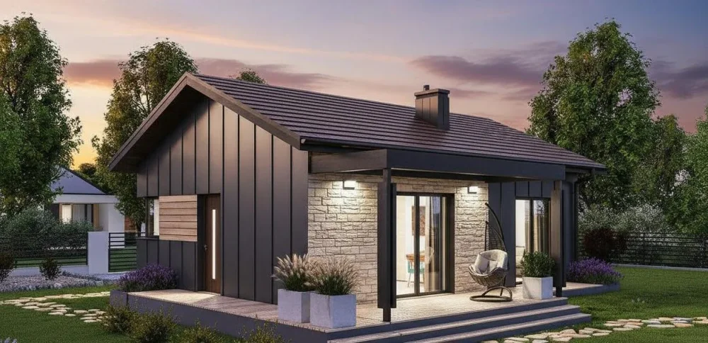 Проект Одноэтажный дом 14 на 7, 48 м2