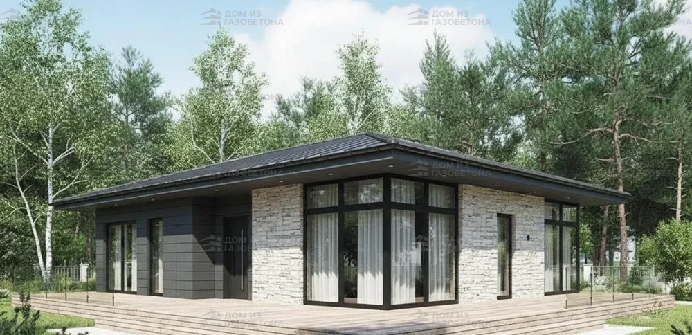 Проект Одноэтажный дом 11 на 17, 121 м2