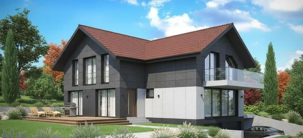 Проект Двухэтажный дом 17 на 14, 213 м2