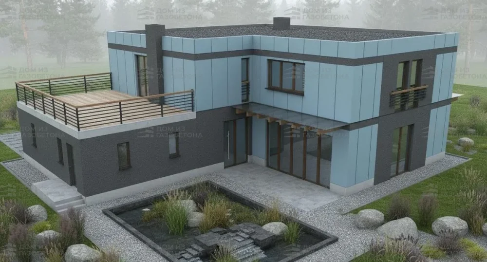 Проект Двухэтажный дом 21 на 20, 378 м2