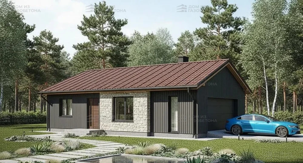 Проект Одноэтажный дом 14 на 11, 98 м2